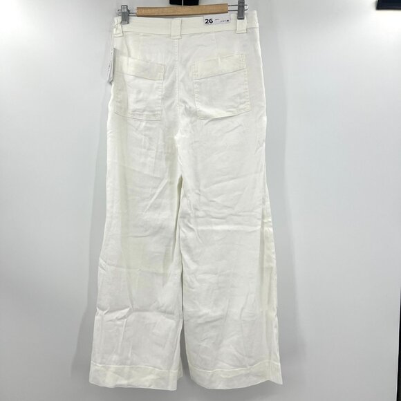 NWT Joe's Jeans The Addison White Wide Leg Linen Blend Pants Women's 26 $198 - Picture 8 of 12